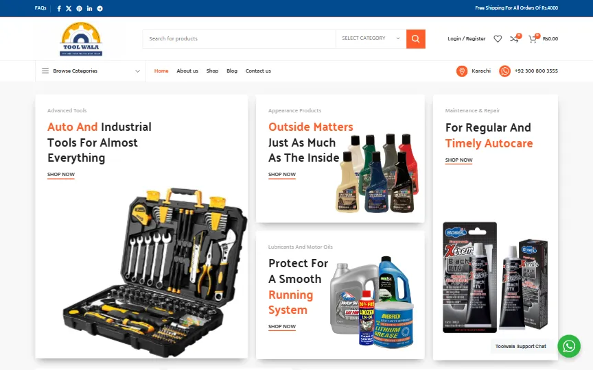 Screenshot of Toolwala